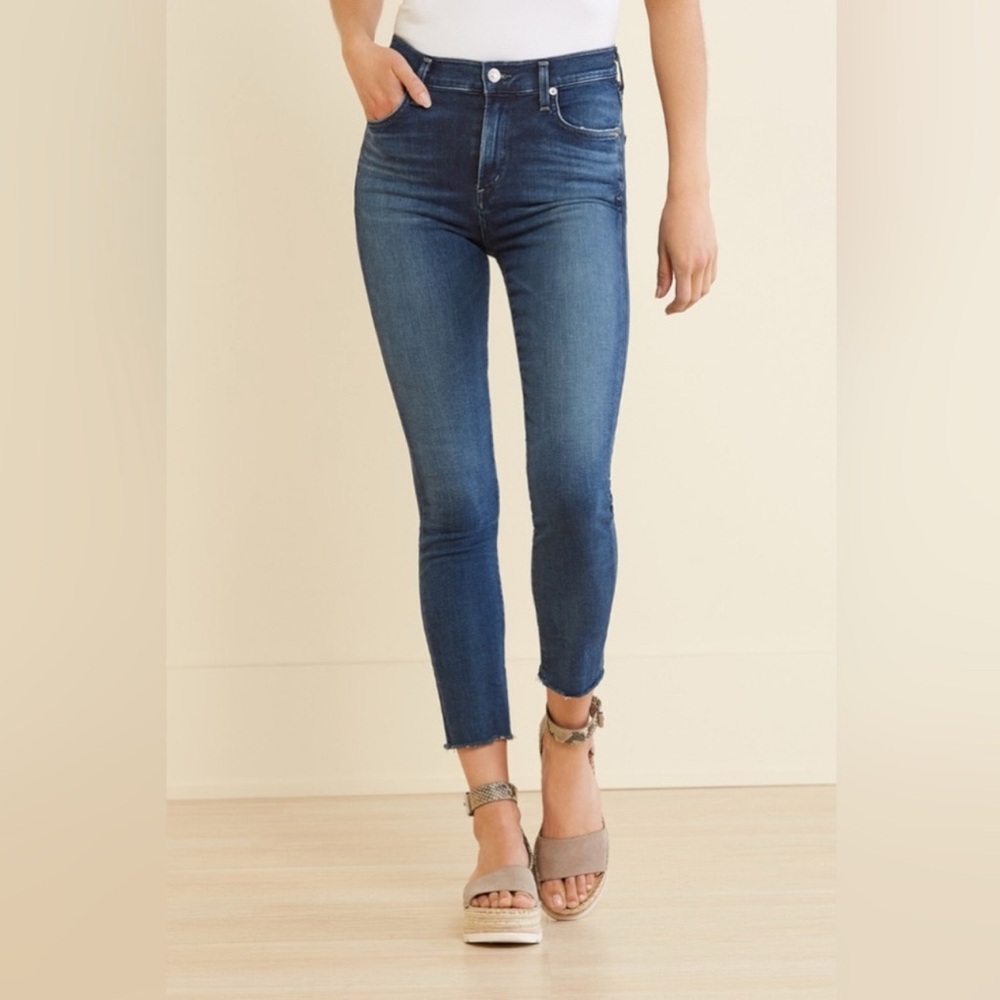 AGOLDE Medium Wash High Rise Sophie Crop Skinny Jeans 26